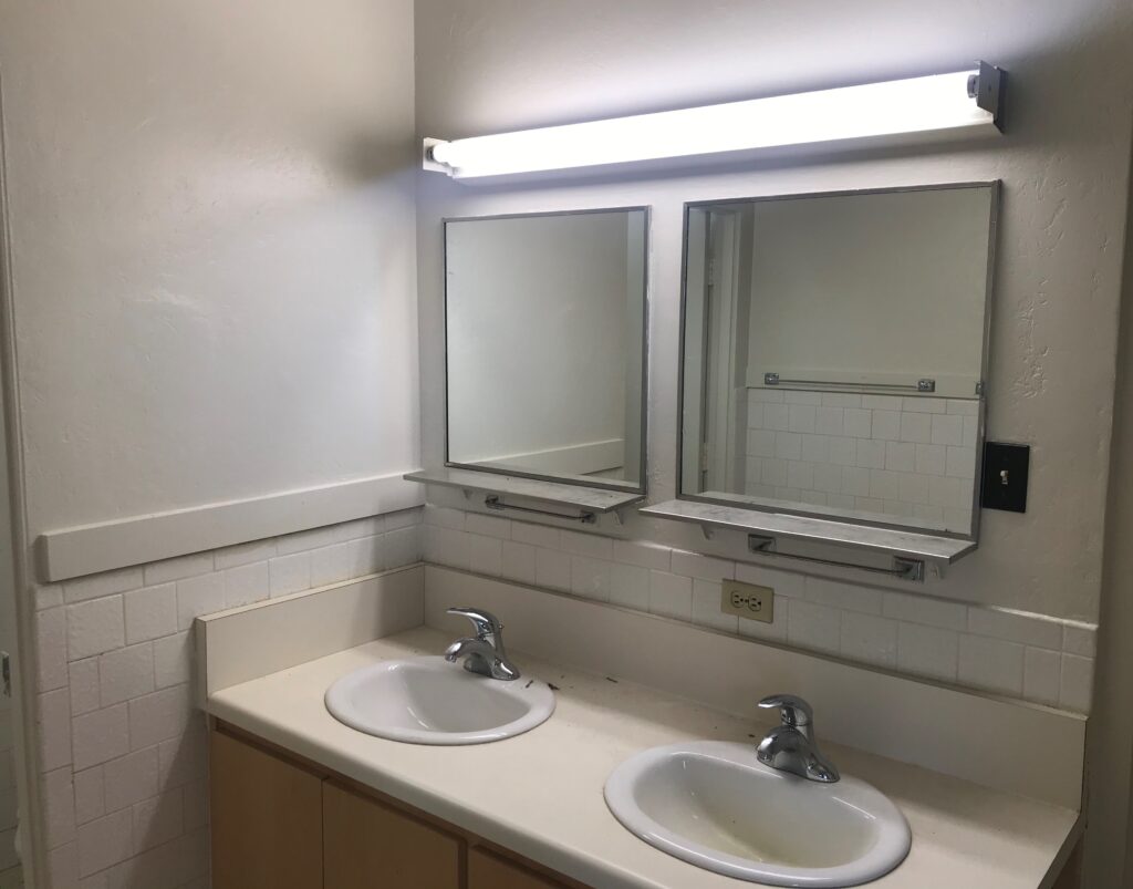 Double vanities are included in each Cougar Dorm space.