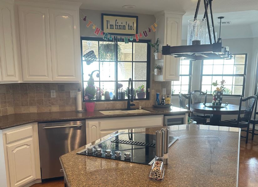 Kitchen, sink, stove, outdoor view